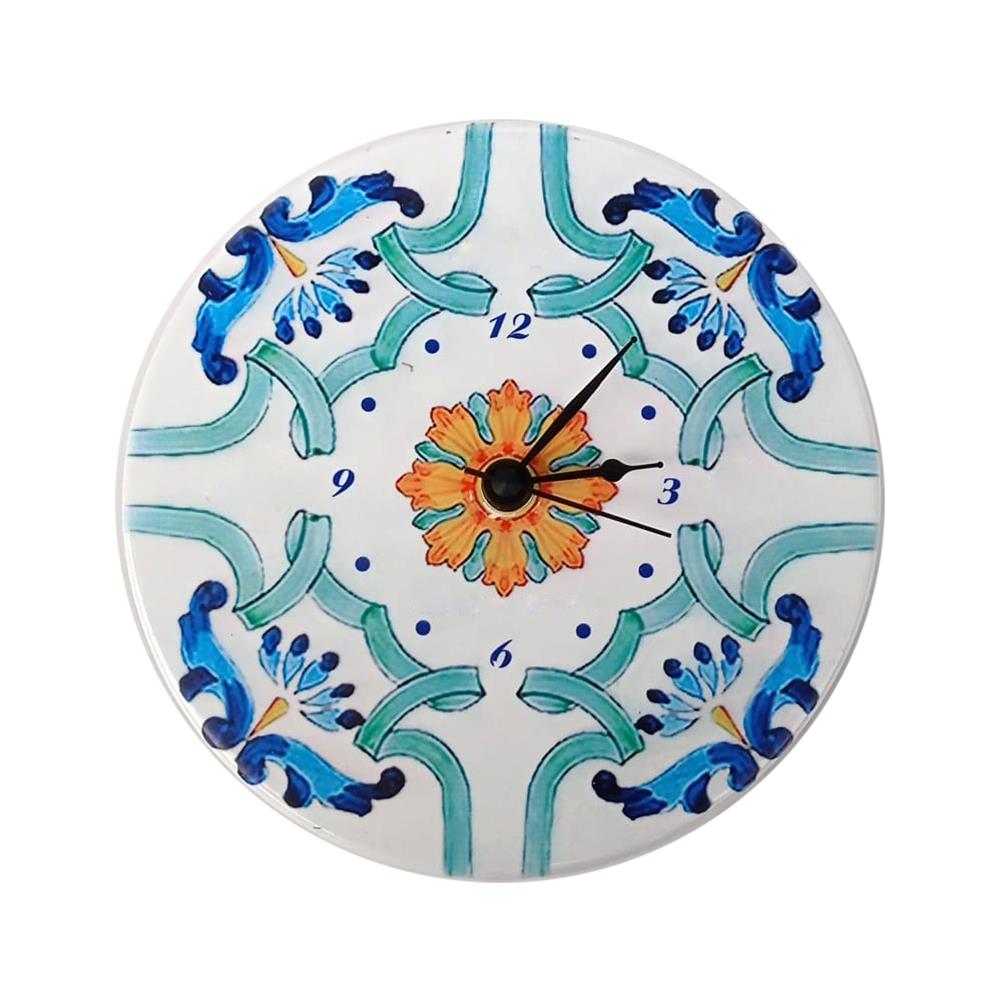 Orologio ceramica tondo stampa Vietrese 1 disponibile varie misure