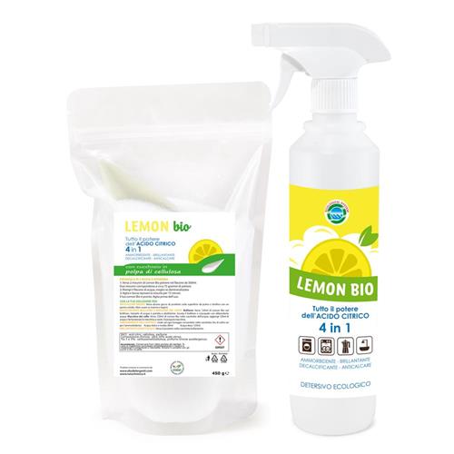 Anticalcare Kit Lemon Bio Detersivo e ricarica in polvere 4 in 1